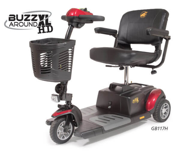 3 wheel red Buzzaround XLHD mobility scooter