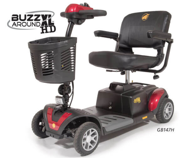 4 wheel red Buzzaround XLHD Mobility Scooter