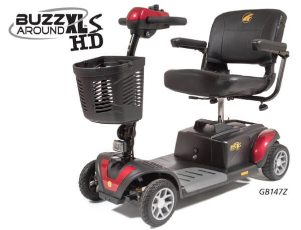 red 4 wheel Buzzaround XLSHD mobility scooter
