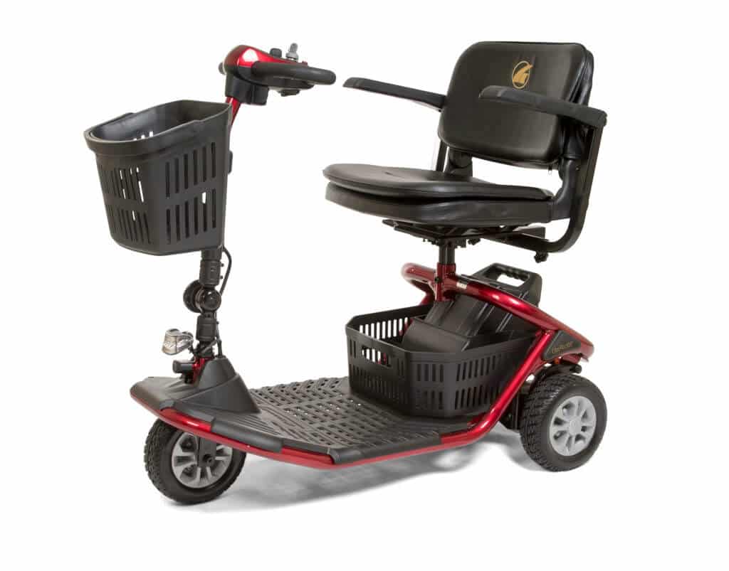 Red 3 wheels Literider Scooter from the left side