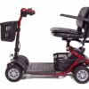 side view of red four wheel LiteRider mobility Scooter