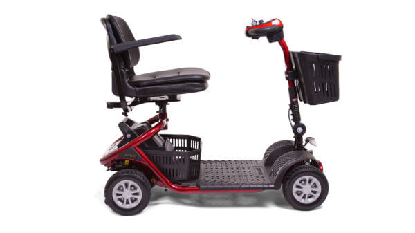 side view of red LiteRider mobility scooter