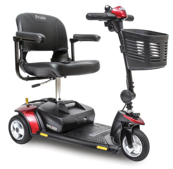 Red GoGo Elite Traveler 3 Wheel Scooter