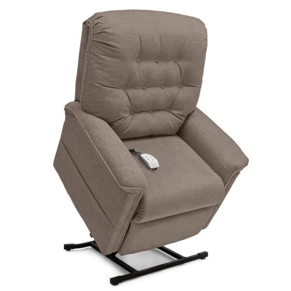 Gray Recliner in lifted position