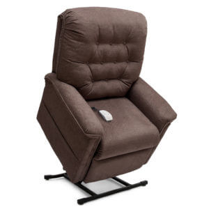 Dark Brown Recliner in lifted position