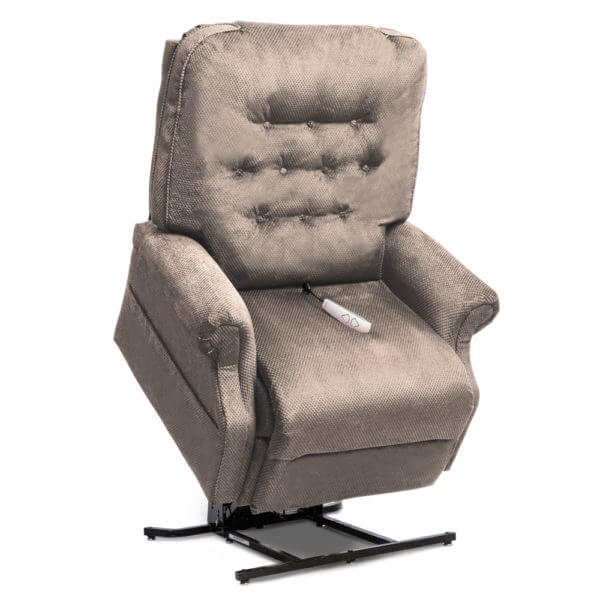 Gray Recliner in lifted position