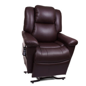 Brown Leather Recliner In Slightly Lifted Position