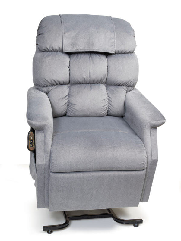 Gray Recliner In Upright Position