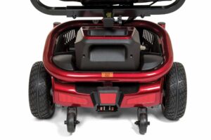 close up view of power wheelchair motor