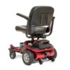 back view of red power wheelchair