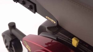 close up of Compass Sport adjustable depth seat lever