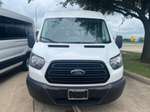 White Ford Transit with Driverge Rear Entry Automatic Fold Out conversion