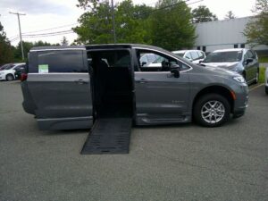 Grey Chrysler Pacifica with BraunAbility Side Entry Automatic Fold Out conversion