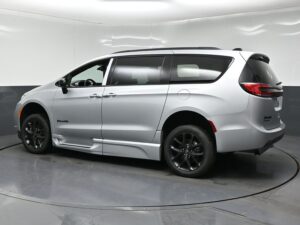 Silver Chrysler Pacifica with BraunAbility Side Entry Automatic Fold Out conversion