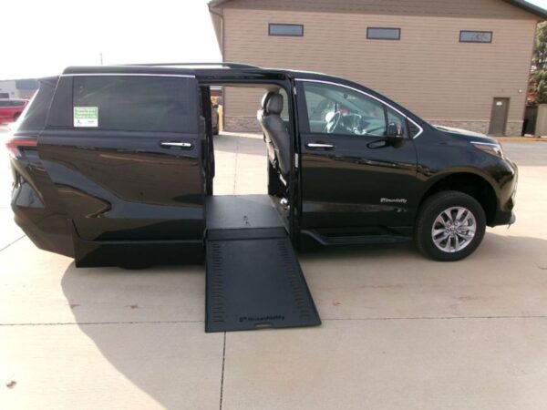 Black Toyota Sienna with BraunAbility Side Entry Automatic In Floor conversion