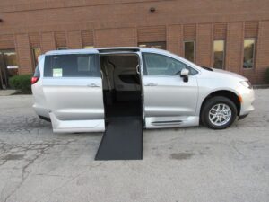 Silver Chrysler Voyager with Vantage Mobility Side Entry Automatic In Floor conversion