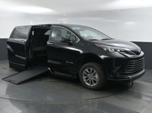 Black Toyota Sienna with BraunAbility Side Entry Automatic In Floor conversion