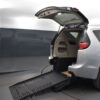 Silver Chrysler Pacifica with BraunAbility Rear Entry Manual Fold Out conversion