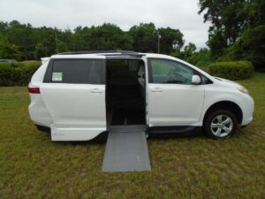 White Toyota Sienna with Vantage Mobility Side Entry Automatic In Floor conversion