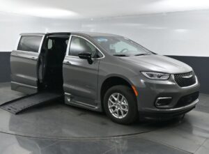 Grey Chrysler Pacifica with BraunAbility Side Entry Automatic Fold Out conversion