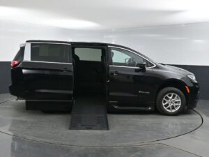 Black Chrysler Pacifica with BraunAbility Side Entry Automatic Fold Out conversion