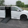 White Dodge Grand Caravan with BraunAbility Side Entry Automatic Fold Out conversion
