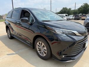Black Toyota Sienna with Driverge Rear Entry Manual Fold Out conversion