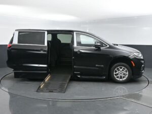 Black Chrysler Pacifica with BraunAbility Side Entry Automatic Fold Out conversion