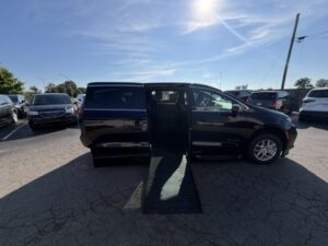 Black Chrysler Pacifica with BraunAbility Side Entry Automatic Fold Out conversion