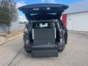 Grey Toyota Sienna with Driverge Rear Entry Manual Fold Out conversion