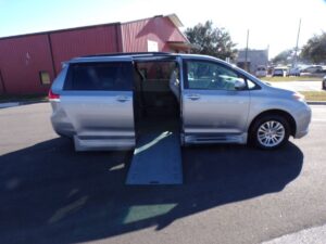 Silver Toyota Sienna with BraunAbility Side Entry Automatic In Floor conversion