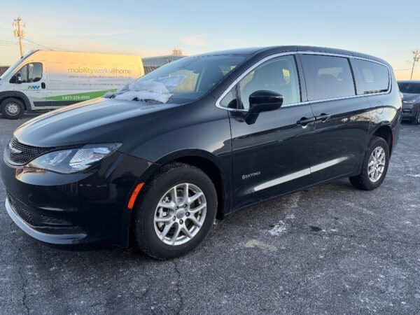 Black Chrysler Voyager with Driverge Rear Entry Manual Fold Out conversion