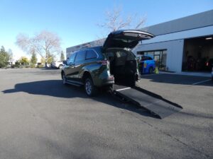 Green Toyota Sienna with Vantage Mobility Rear Entry Manual Fold Out conversion