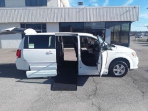 White Dodge Grand Caravan with Vantage Mobility Side Entry Automatic In Floor conversion