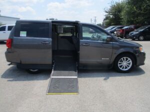 Grey Dodge Grand Caravan with Driverge Side Entry Automatic Fold Out conversion