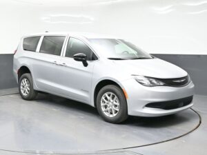 Silver Chrysler Voyager with BraunAbility Rear Entry Manual Fold Out conversion
