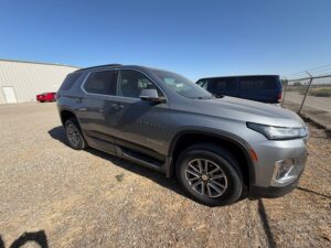 Grey Chevrolet Traverse with BraunAbility Side Entry Automatic In Floor conversion
