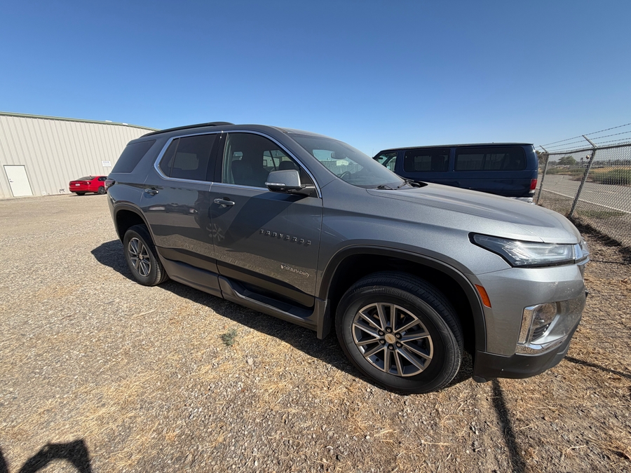 Grey Chevrolet Traverse with BraunAbility Side Entry Automatic In Floor conversion