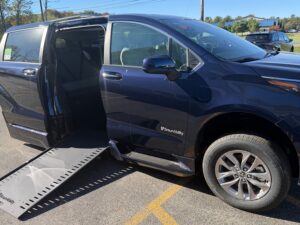 Blue Toyota Sienna with BraunAbility Side Entry Automatic In Floor conversion