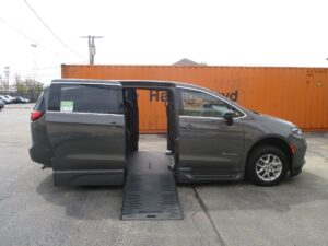 Grey Chrysler Pacifica with BraunAbility Side Entry Automatic Fold Out conversion