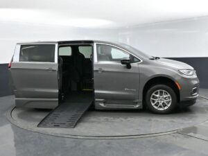 Grey Chrysler Pacifica with BraunAbility Side Entry Automatic Fold Out conversion