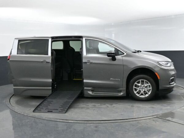 Grey Chrysler Pacifica with BraunAbility Side Entry Automatic Fold Out conversion