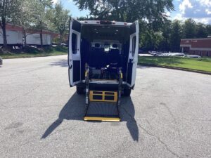 White Ram ProMaster with Driverge Rear Entry Automatic Fold Out conversion