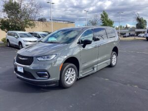 Grey Chrysler Pacifica with BraunAbility Side Entry Automatic Fold Out conversion