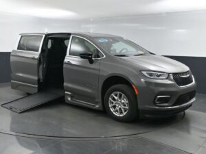 Grey Chrysler Pacifica with BraunAbility Side Entry Automatic In Floor conversion