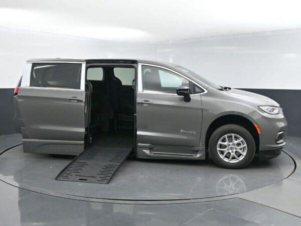 Grey Chrysler Pacifica with BraunAbility Side Entry Automatic Fold Out conversion