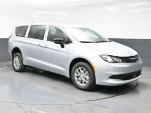 Silver Chrysler Voyager with BraunAbility Rear Entry Manual Fold Out conversion
