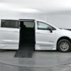 White Chrysler Pacifica with BraunAbility Side Entry Automatic Fold Out conversion
