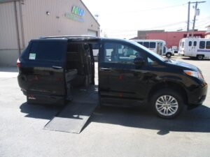 Black Toyota Sienna with Vantage Mobility Side Entry Automatic In Floor conversion