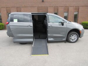 Grey Chrysler Pacifica with Driverge Side Entry Automatic Fold Out conversion